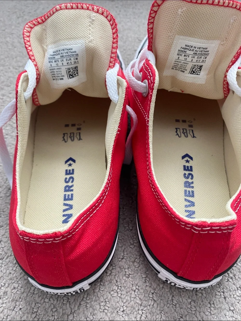 Converse Red Low-Top Canvas Sneakers with White Laces